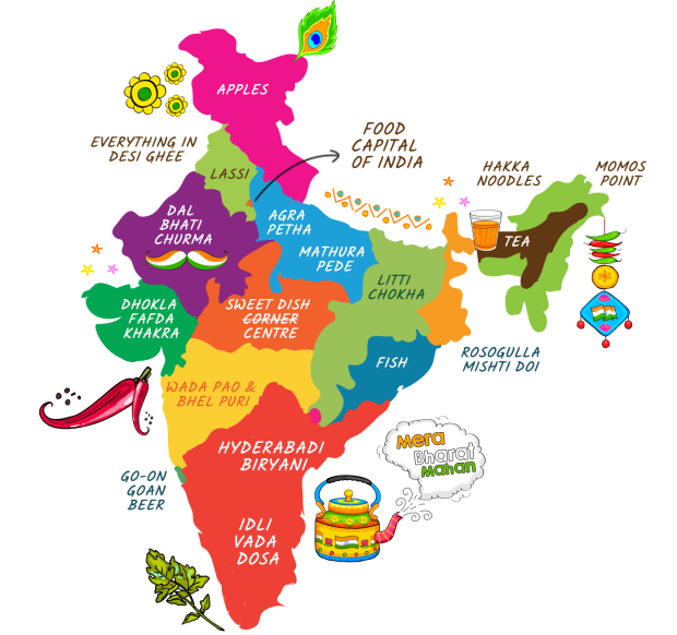 Indian Food Regions Map Indian Summer India is a diverse country, and among its 28 states, every state has its own unique cooking style, taste, and richness. indian food regions map indian summer